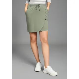 Jerseyrock KANGAROOS, Damen, Gr. 46, grün (khaki), Jersey, Obermaterial: 95% Baumwolle, 5% Elasthan, bequem mini, Röcke Jerseyrock, in Wickeloptik mit elastischem Bund, Topseller