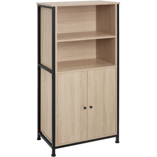 tectake Highboard Doncaster, mit höhenverstellbaren Füßen, 60 x 38 x 125 cm, Industrial Holz hell, Eiche Sonoma , Naturfarben , Holzwerkstoff , Beton Optik , Rechteckig , 60x125x38 cm , Kleinmöbel, Kommoden, Highboards