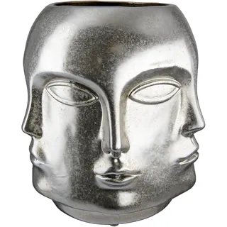 Casablanca by Gilde "Crado - Gesicht, Höhe ca. 23 cm", dekorative Vase aus Keramik, Blumenvase,