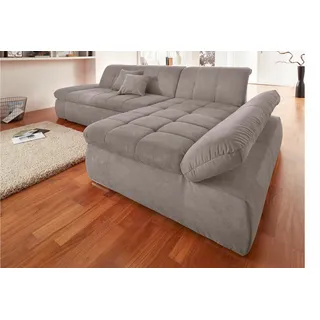 DOMO collection Ecksofa »NMoric XXL, B/T/H: 300/172/80cm, Revamierenabschluss L-Form«, wahlweise mit Bettfunktion und Armlehnverstel, lung DOMO collection taupe