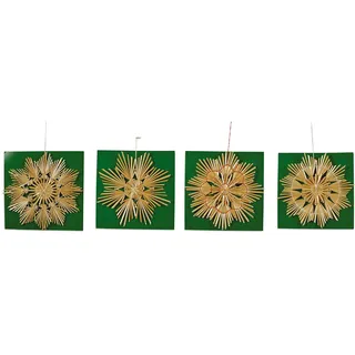 Riffelmacher 75336 - Strohstern im Set, 1 Stück, Größe 14 cm, 4-fach sortiert, keine Motivauswahl möglich, traditioneller Baumschmuck, Sterne, Weihnachten, Advent, Hängedeko, Tischdeko, Christbaum