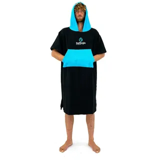 Surflogic Logo Poncho - Black / Cyan - One Size