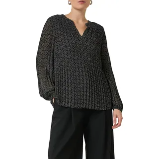 Comma Plissierte Bluse aus Chiffon mit Logomuster
