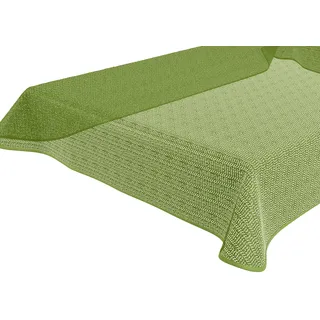 BEAUTEX Tokio Weichschaum Tischdecke mit Paspelband, Garten, Balkon, Terrasse, Camping - Größe und Farbe wählbar - Rund 140 cm, Hellgrün