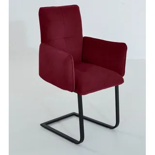 K+W Komfort & Wohnen Freischwinger 6502 rot schwarz