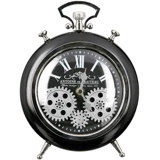 Casablanca by Gilde Tischuhr Uhr Transmission schwarz, silber H. 25 cm,50334 - Schwarz