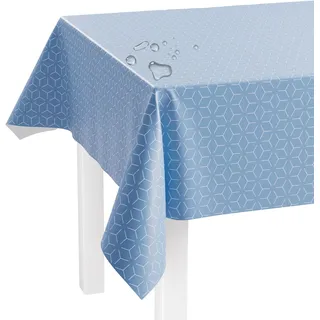 LILENO HOME Tischdecke abwaschbar als Meterware 240x140cm (Schnittkante) in Octa türkis Motiv - Wachstuchtischdecke wasserabweisend ideal als Tischtuch o. Tischläufer für Bierzeltgarnitur