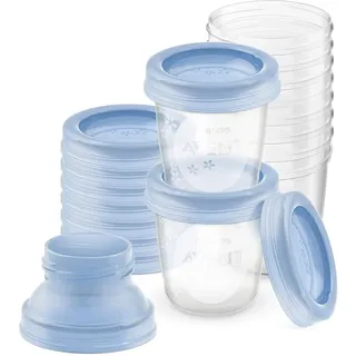 Philips Aufbewahrungssystem für Muttermilch Becher inklusive Deckel Adapter (Modell SCF618/10)
