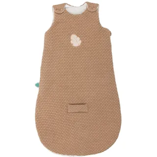 Nattou Baby-Schlafsack für den Sommer, Blattmotiv, 100% Baumwolle (Außen), 100% Polyester (Innen), 70 cm, Vegan, Boris & Jungo, Beige