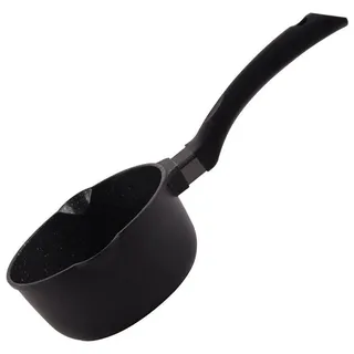 ORION Stielkasserolle Aluguss Kochtopf Topf GRANIT 16 cm I 1,3 l Gas Induktion - Schwarz