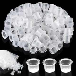 Tattoo-Tintenbecher -100 Pcs Kunststoff Farbbehälter, Kleine Small Tinte Pigment Cups, Tattoo Farbkappen Cups, Plastic Pigment Tattoo Cups, Tattoo Zubehör