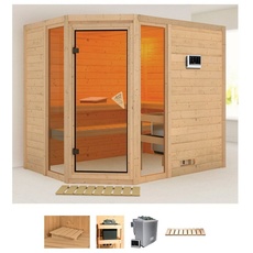 Bild von Sauna »Sina 3«, (Set), 9-kW-Bio-Ofen mit externer Steuerung beige