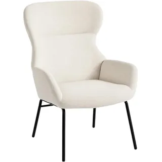 Homcom Ohrensessel Wohnzimmer Sessel Loungesessel Relaxsessel mit hoher Rückenlehne , Creme , Textil , Füllung: Schaumstoff , 70x103.5x74.5 cm , Wohnzimmer, Sessel, Ohrensessel