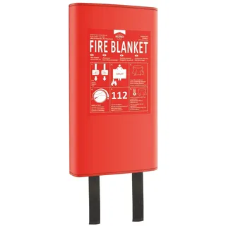 ELRO FB1800 Brandschutzdecke Feuerlöschdecke 1, 8M x 1, 2M - Kunststoffbox - auch für Personen geeignet - nach DIN EN 1869