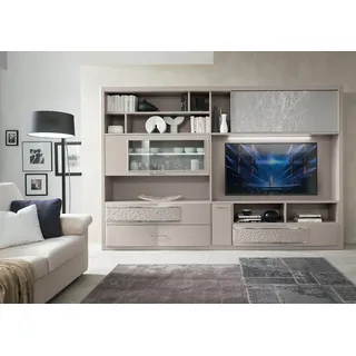 rtv tv Wand Schrank Sideboard Wohnwand Fernseh Kommode Holz Design Modern Beige - Beige
