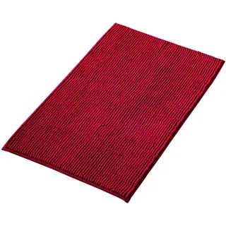 Decomira Badematte rutschfest | Als Badteppich Set kombinierbar | Badezimmer-Teppich Bad-Vorleger waschbar aus Chenille | Duschvorleger für Dusche, Badewannen, WC Deko | Rot - 40x60 cm