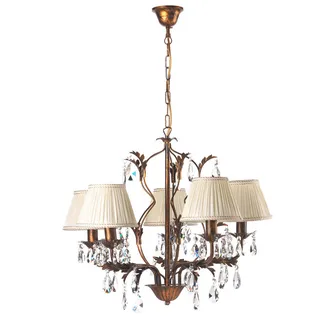 Kristall-Hängeleuchte , Bronzefarben , Metall, Glas , 105 cm , Lampen & Leuchten, Leuchtenserien