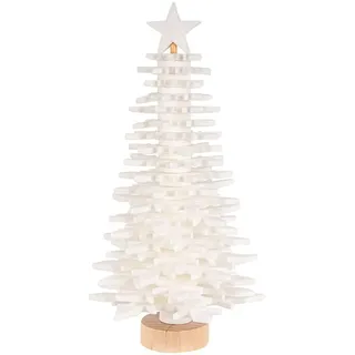 Ideen mit Herz | Filz-Tannenbaum zum Zusammenbauen | DIY Bastelset | Weihnachtsdeko (Weiß 26 cm)
