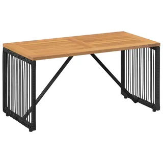 vidaXL Tisch für Outdoor Schwarz und Braun 80 x 40 x 40 cm Poly-Rattan - Schwarz