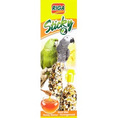 Riga - Sticky mit Honig für Papageien - Gebackene Sticks - Mischung aus Körnern, Getreide und Honig - Schachtel mit 2 Sticky Sticks, 140 g (1er Pack)