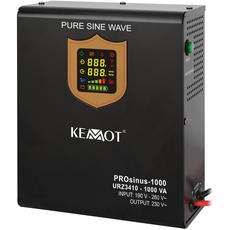 Bild Notstromversorgung KEMOT PROsinus-700 URZ3410 Wechselrichter Reiner Sinus Ladefunktion 12V 230V 1000VA/700W, schwarz