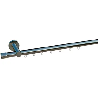 INDEKO Gardinenstange Paneelwagen 1-läufig Ø 20 mm 190 cm Silber