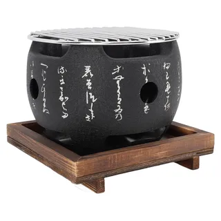 Mini-Grill im japanischen Stil, tragbar, rund, für Lebensmittel, Holzkohle, Herd, Haushaltsgrill, Werkzeug L