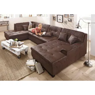 Home Affaire Wohnlandschaft 364x106x83 cm U-Form dunkelbraun