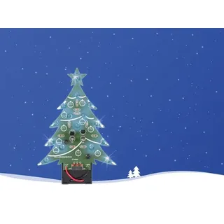 Whadda Lötbausatz, DIY, Blaue LED-Weihnachtsbaum, EIN-/Ausschalter, montierbare Festbeleuchtung