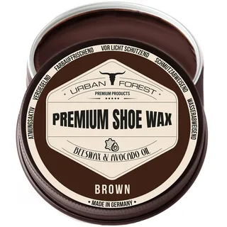 Schuhcreme Schuhwachs Braun mit Bienenwachs & Avocado-Öl | Lederpflege für Schuhe als Imprägnierwachs | Schuhpflege & Schuhreinigung | Schuhe pflegen mit Premium Shoe Wax | URBAN Forest 150ml