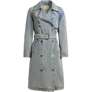 Trenchcoat KHUJO "Trenchcoat Enza", Damen, Gr. XL, blau (blau acid), Obermaterial: 100% Baumwolle CO., Mäntel Trenchcoat