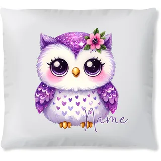 GRAZDesign Personalisierbares Mädchen Kissen Eule und Namen Deko Geschenk