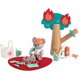 Hape Green Planet Explorers Wald-Feuerwehr - Feuerwehr-Spielset aus nachhaltigem Bambusholz, Rollenspielzeug zum Thema Naturschutz & Brandbekämpfung im Wald, für Kinder ab 3 Jahren