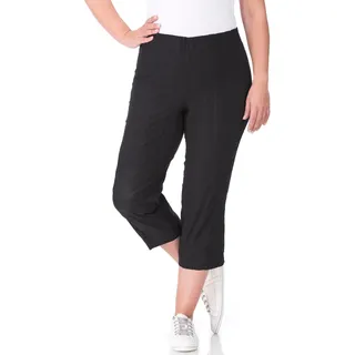 Caprihose KJBRAND "Susie Capri Wash & Go", Damen, Gr. 52, N-Gr, schwarz, Web, Obermaterial: 47% Baumwolle, 45% Polyester, 6% Viskose, 2% Elasthan, gerade 3/4-Länge, Hosen Caprihose, Sommerhose bügelfrei