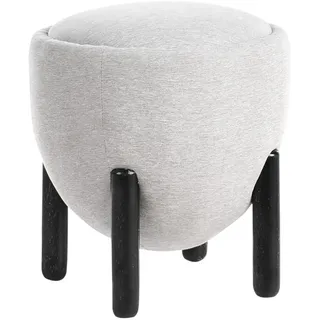 Beliani Pouf Grau Archie , Grau, Schwarz , Textil , Rund , 47x48x47 cm , Wohnzimmer, Sessel, Hocker & Hockerbänke, Poufs