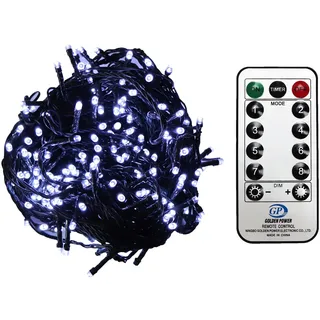 Gartenpirat 960 LED Lichterkette kaltweiß aussen Kabel grün mit Timer Fernbedienung Progamme Dimmen