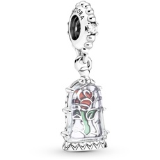 Bild Disney Die Schöne und das Biest Verzauberte Rose Charm-Anhänger in Sterling-Silber mit Zirkonia, 790024C01