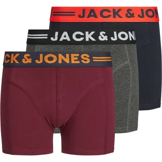 Jack & Jones Junior JACK & JONES Boy Boxershorts Boys Logo 3-Pack 176Dark Grey melange),