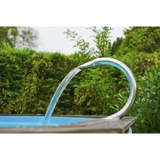 Poolwasserfall UBBINK "Mamba Shower", silber, B:18cm H:34,5cm L:35cm, Edelstahl, Wasserspeier, Poolwasserfall, chlorbeständiger Edelstahl