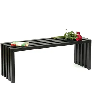 DanDiBo Gartenbank Metall Wetterfest Schwarz 120 cm 96245 , 117x43.5x37 cm , Gartenmöbel, Gartenbänke