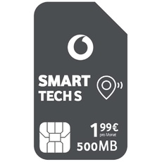 Vodafone Smart Tech S, 500 MB Daten, für smarte Geräten, GPS Tracker, Telemetrie, Alarm Systeme (Nicht für Smartphones, Tablets, Keine Sprachanrufe) ABO 24 Monate Laufzeit, IoT, M2M SIM