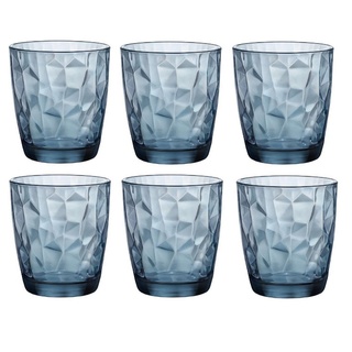 Bormioli Rocco Diamond Wasserglas, 305 ml, blau, 6 Stück