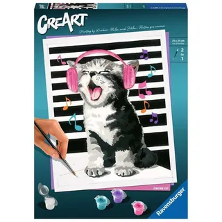 Ravensburger 23545 - CreArt, Malen nach Zahlen, Singing Cat, 24x30cm, Malset