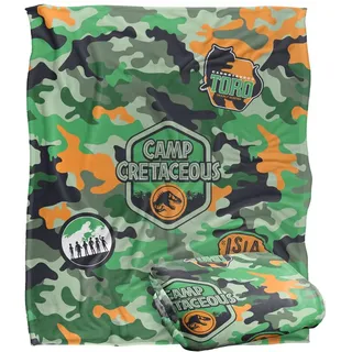 JURASSIC PARK Decke, 152 x 127 cm, CC Camouflage-Muster, seidige Haptik, superweich