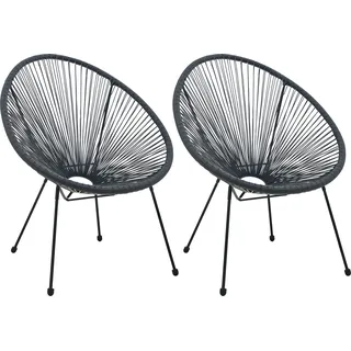 Möbilia Livetastic Gartenstuhl 73 x 73 x 88 cm schwarz 2 St.