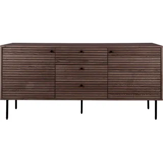 Kyoto Sideboard 3 Schubladen, 2 Türen Eichenfurnier smoked. - Dunkelbraun