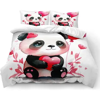 VOGIAY Bettwäsche 135x200 Süße Panda Bettwäsche - Bettbezug für Teenager Mädchen und Jungen - Mikrofaser Bettbezüge mit 1 Kissenbezug 80x80cm Bügelfreie Bettwäsche mit Reißverschluss
