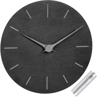 TFA 60.3068 analoge Schiefer Wanduhr 250 mm Quarzuhr geräuscharm