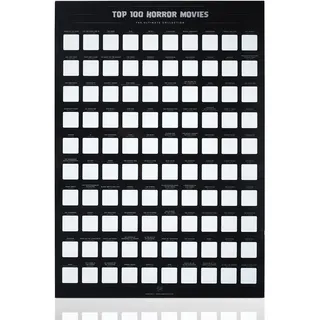 Enno Vatti Horror-Film-Poster – Top 100 Filme zum Rubbeln – Gruselposter mit ikonischen Filmen – Geschenk für Horrorfilm-Fans und einzigartige Ergänzung für jede Raumdekoration, Schwarz