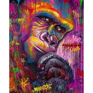 Fokenzary Malen nach Zahlen Pop Art Ölgemälde Leinwand für Kinder oder Erwachsene Anfänger mit Pinsel und Acrylfarben Kits(40x50cm)